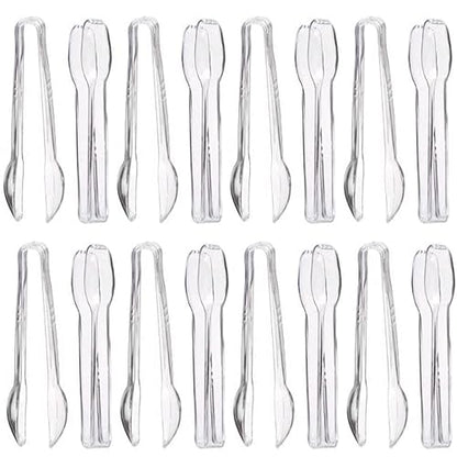 Heavy Duty Disposable Clear Plastic BPA Free Serving Tongs for Weddings, Catering, Food Service, Parties and More! (12)