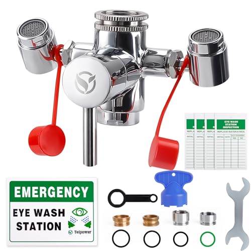 Faucet-Mounted Eye-Wash Staion Kit - Emergency Eyewash Staion OSHA Approved Sink Faucet Attachment First Aid Eye Flush Kit - color: 1 Pcs