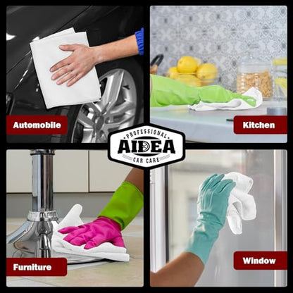 AIDEA White Microfiber Cleaning Cloth-800PK, Microfiber Towels, 12×12" - color: White, size: 800PK