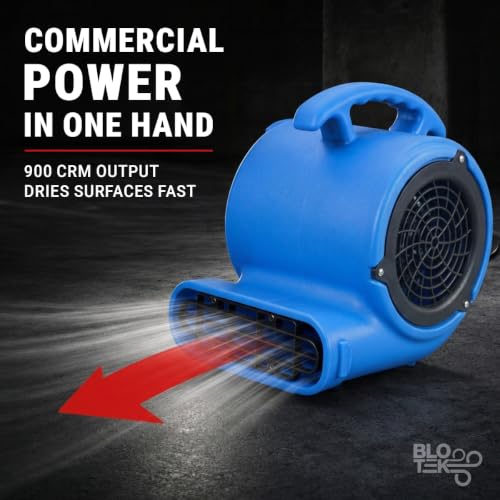 1/4hp 900CFM Air Mover Carpet Dryer Floor Fan Cooling Fan - Industrial Heavy Duty Abanico de Piso Blower Fan with High Power for Commercial Industrial and Pro Janitorial Use [WWD28]