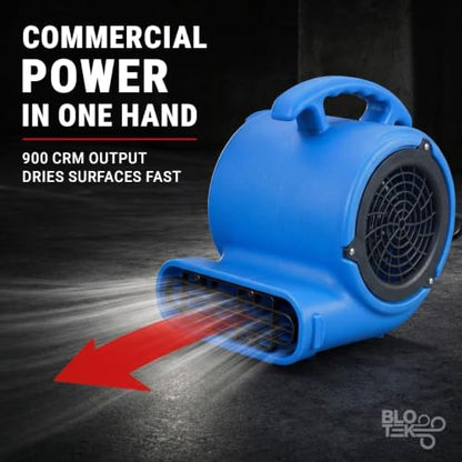 1/4hp 900CFM Air Mover Carpet Dryer Floor Fan Cooling Fan - Industrial Heavy Duty Abanico de Piso Blower Fan with High Power for Commercial Industrial and Pro Janitorial Use [WWD28]
