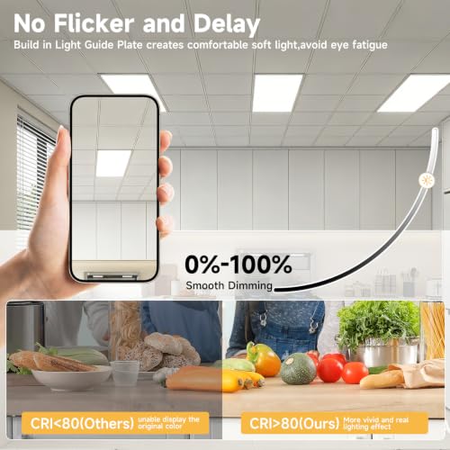 48 Pack 2x4 LED Flat Panel Lights with 5CCT Selectable, 9576LM, ETL - size: 2x4FT 48PACK