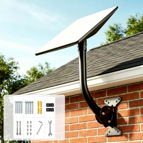 Wall Mount for Starlink Gen 3, Heavy Duty 19 Inch Adjustable Carbon Steel J-Mount with Pivot Base, Weatherproof Roof and Wall Mounting Bracket Compatible with Starlink Standard 4/4X/V3 Dish - size: Standard mount