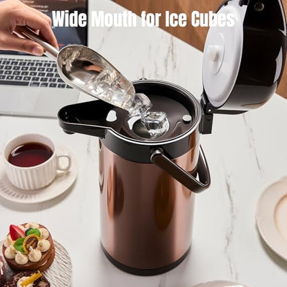 Coffee Carafe, Coffee Dispenser with Pump, 84.5 fl oz, Gold Brown - color: Gold Brown