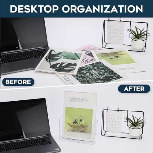 xydstay Acrylic Brochure Holder 8.5x11, Clear Display Stand, 2 Pack - size: 8.5×11