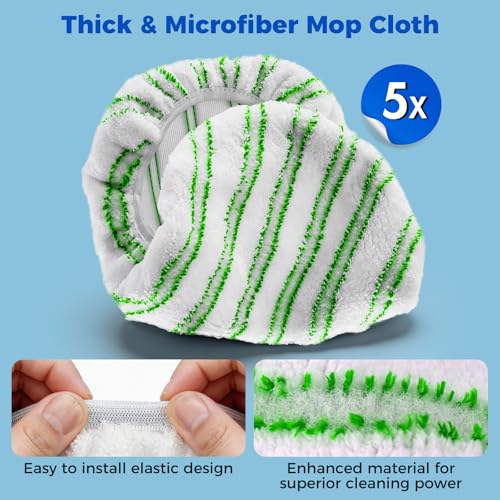 Masthome Microfiber Flat Mop,16" Head with 5 Washable Pads - color: Green Extra Large