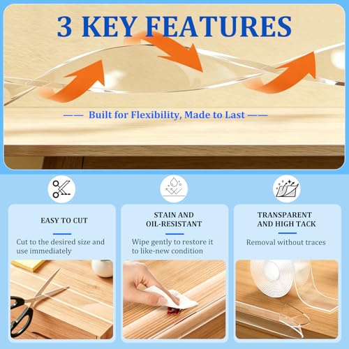 1.57in x 20ft Corner Protector Baby,Clear Edge Protector Strip - size: 1.57IN x 20FT