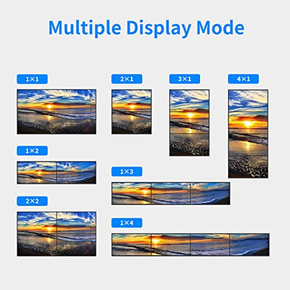4K Video Wall Controller 2x2, 4K@30Hz HDMI Video Wall Processor for 4 TV Splicing Display Supports 1x1, 1x2, 1x3, 1x4, 2x1, 2x2, 3x1, 4x1-1 Input & 4 Output - size: 1 in 4 out - 2x2