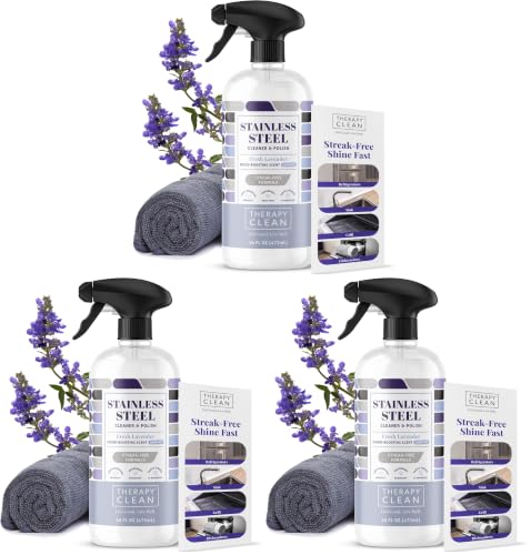 Therapy Stainless Steel Cleaner and Polish, Lavender Scent, Sink Cleaner (Pack of 3) - size: 16 Fl Oz (Pack of 3)
