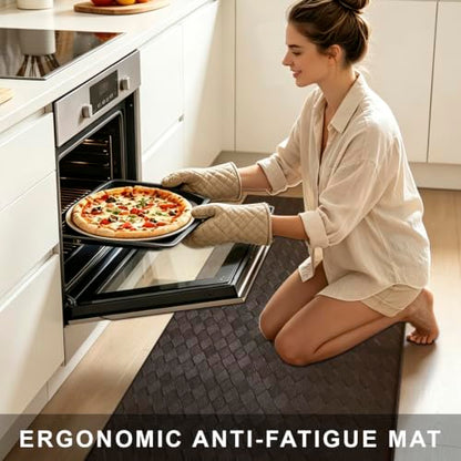 Kitchen Mats and Rugs Cushioned Anti-Fatigue, 23.6" x 86.6", Brown - color: Brown, size: 86.6"L x 23.6"W x 0.4"Th