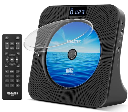 MEGATEK Portable CD Player with Bluetooth RX/TX, FM Radio & USB - Black