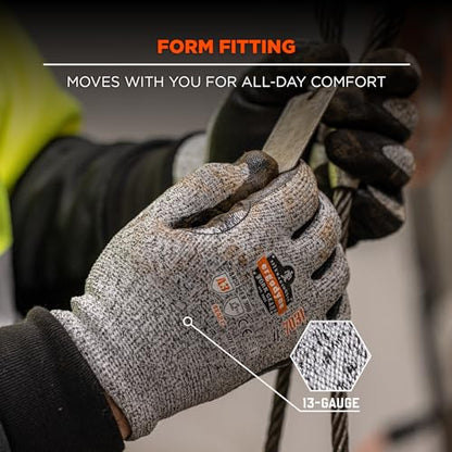 Nitrile Coated Work Gloves, Cut Resistant Level A3, Grip For Wet or Dry Enviroments, Ergodyne ProFlex - size: 1 Count (Pack of 2)