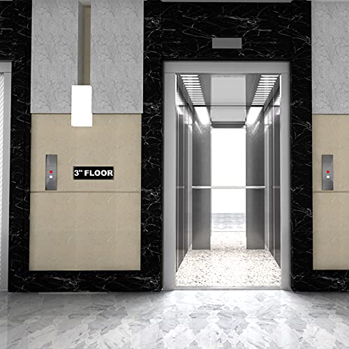 Floor Sign for Door, Acrylic Plastic, Black and White, Rounded Corners, Durable, Long Lasting with Double Sided Tape in the Back - 3" x 9" (3rd Floor) - style: 3rd Floor