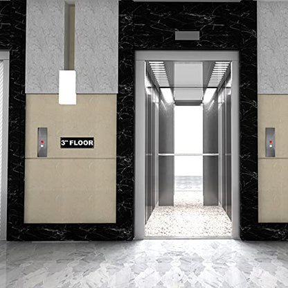 Floor Sign for Door, Acrylic Plastic, Black and White, Rounded Corners, Durable, Long Lasting with Double Sided Tape in the Back - 3" x 9" (3rd Floor) - style: 3rd Floor
