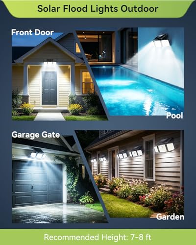 daphino 2500LM Solar Lights, Motion Sensor Outdoor Lights, 3-Head, 3 Pack - size: 3Head-Remote-3 Pcs