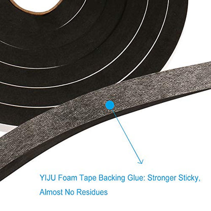 Window Door Seal Tape 1/2Inch Wide X 1/2Inch Thick, Weather Stripping for Doors High Density Foam Seal Tape Sliding Door Weather Strip,10 Feet Long … - size: 1/2"W x 1/2"T x 10FT