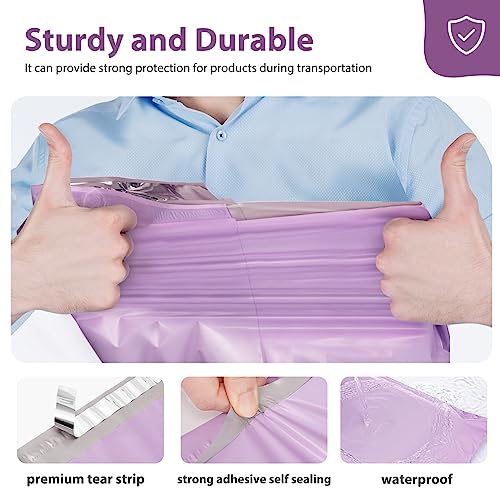 Fuxury Large Poly Mailers 24x24'' 100Pcs, Shipping Bags for Clothing Purple - color: Light Purple, size: 24x24" 100pcs