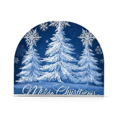 Blue Christmas Tree Napkin Holder for Table Acrylic Tissue Dispenser - color: Blue Christmas tree