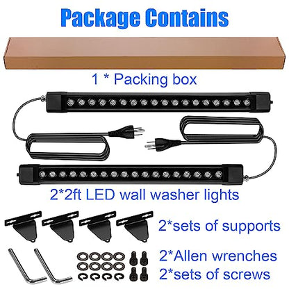 Outdoor Wall Washer Lights 2 Pack,36W 5000K Daylight White Wall Light,120V IP67 Waterproof 2ft Led Linear Wall Light Bar for Outdoor Indoor Building Sign, Hurches,Garden,Courtyards Lighting - size: 5000K 24Inch 2Pack