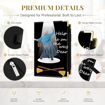 Server Book,7 Pocket Zipper Organizer,Server Books for Waitress - color: Dear