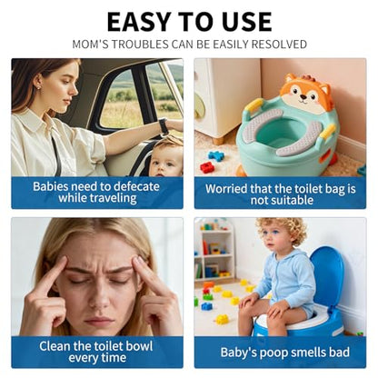 100 PCS Potty Chair Liners with Elastic, Disposable Portable Potty Training Bags, Clear Potty Refill Liners, Toilet Seat Cover 17x8 Inches - size: 100 PCS
