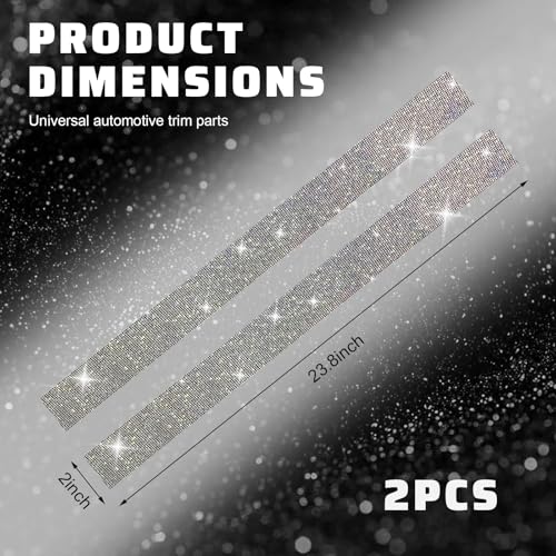 2 PCS Bling Car Door Sill Protector, Shiny Rhinestone Auto Door Entry Guard Bumper Anti-Scratch Strip, Crystal Threshold Sticker Cuttable Trunk Edge Protector (Colorful, 23.8 × 2.0 inches) - color: Colorful, size: 23.8 × 2.0 inches