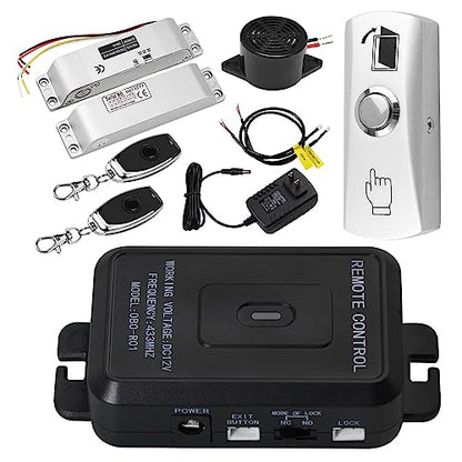 YiToo Access Control System Kit 433MHz Remote Control Opener with Eletric Drop Bolt Lock 12VDC for Narrow Door - style: With Bolt Lock