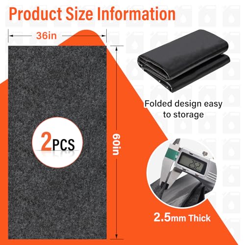 2 Pack 36 x 60 In Premium Oil Spill Mat,Garage Floor Mat for Under Car - size: GFM-60x36IN-2PC