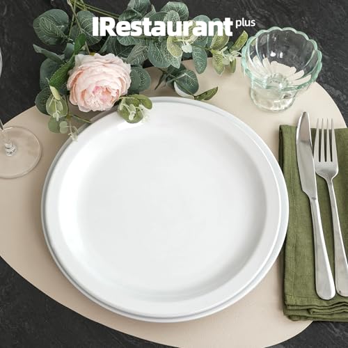 Stoneware Narrow Rim Commercial Grade Dinnerware, Bright White, Plate 8.25, Case of 36 - color: Bright White, size: Plate 8.25