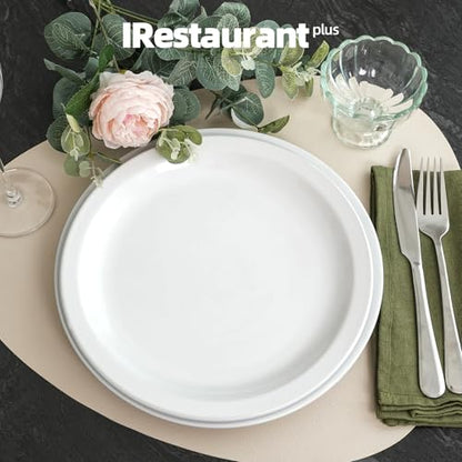 Stoneware Narrow Rim Commercial Grade Dinnerware, Bright White, Plate 8.25, Case of 36 - color: Bright White, size: Plate 8.25