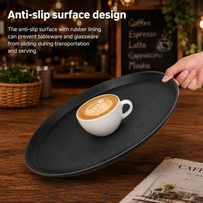 8 Pcs 16'' Restaurant Serving Trays with Non Slip Rubber Lined