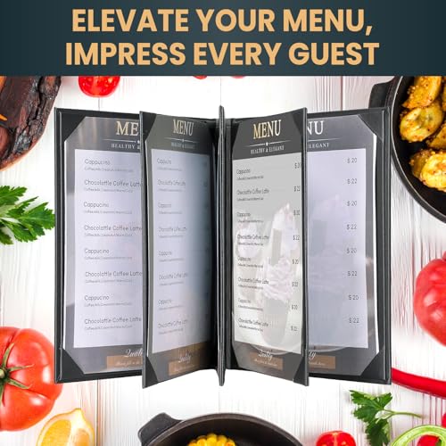6 Pack 8 View Menu Holder Menu Covers 8.5" x 11" - size: 8 View