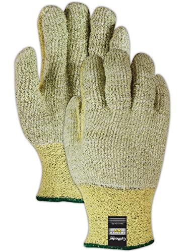 MAGID AX450-10 Cut Master Aramex XT AX450 Heavyweight Loops Out Terrycloth Seamless Machine Knit Gloves, 11, Green, 10 (Pack of 12) - size: 10/XL