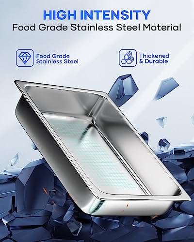 WantJoin Stainless Steel Steam Table Hotel Pan Set 1/1 Size 2.5 Inches 6pcs - color: 2.5" Deep, size: 1/1 Size
