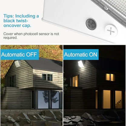 Lightdot 4Pack 200W LED Wall Pack Exterior Light, Dusk-to-Dawn,ETL-White - color: 200W-White｜4P