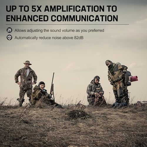 Floriogra 2 Pack Electronic Ear Protection for Shooting with 5X Sound Amplification,Gun Range Hearing Protection Muffs， NRR 26dB Noise Reduction Muffs for Gun Range and Hunting/Shooting - color: Black&brown