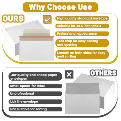 110 Pack White Trading Card Shipping Envelopes, 7x 4.35 Inch Self-Adhesive Mailer Envelopes Perfect for Semi-Rigid Sleeves, Trading Card Mailing Supplies - color: White-110 Pack