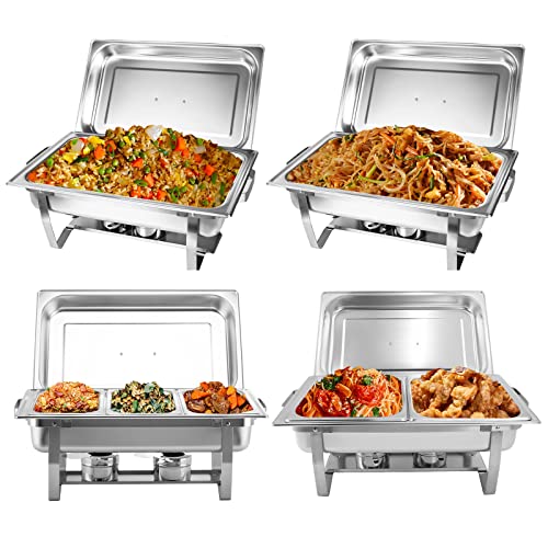 Valgus 4-Pack 8 Qt Stainless Steel Chafing Dish Buffet Set for Catering