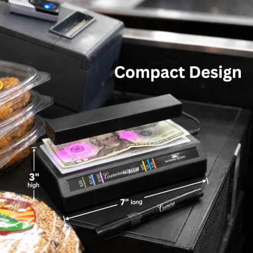 Dri Mark Tri Test - Counterfeit Bill Detector Machine w/AC Adapter - 3 Tests in 1 - Paper, Security Strip and Watermark Tests, Accurate Money Tester Machine with Counterfeit Detection Pen - style: 1 Tri Test