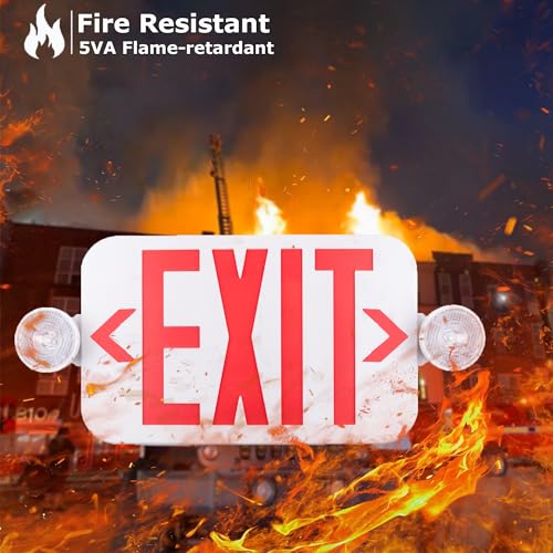 LIT-PaTH Exit Sign with Emergency Light, Battery Backup, 1 Pack - size: 1-Pack