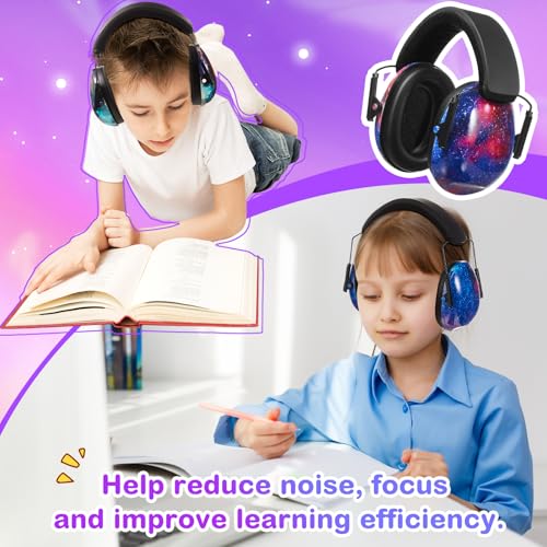 Amylove 12 Pcs Kids Noise Cancelling Headphones Ear Muffs Starry Sky Style (Pack of 2) - size: Universal Fit (kids & Adults) (Pack of 2), style: Starry Sky Style