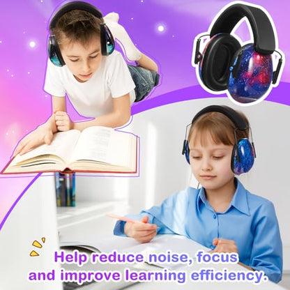 Amylove 12 Pcs Kids Noise Cancelling Headphones Ear Muffs Starry Sky Style (Pack of 2) - size: Universal Fit (kids & Adults) (Pack of 2), style: Starry Sky Style
