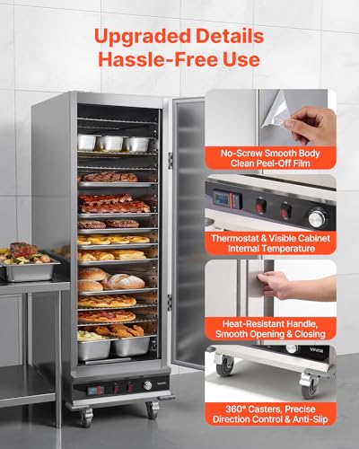 VEVOR Commercial Electric Food Warmer 16 Tier Stainless Steel Single-Door - size: 16 Tier
