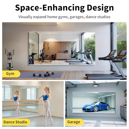 60x40 in Home Gym Mirrors,2-Pack,Frameless,Wall Mounted - size: 60"x40"x2PCS