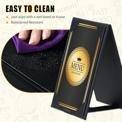 PU Leatherette Table Tents, 1Pcs Double-Sided Menu Holders 5 x 7" - size: 1 Pack, 5" x 7"