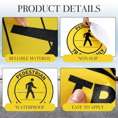 20 Pack Pedestrian Traffic Only Floor Stickers Sign 17 Inch