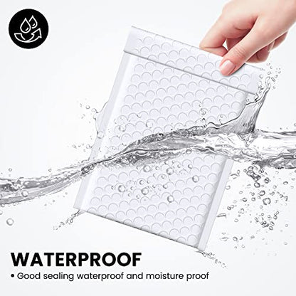 Fuxury Bubble Mailers 4x8" White 200 Pack Padded Envelopes Usable Size 4x7" - color: White, size: 4×8" 200PC