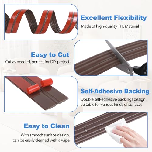 Corner Molding Trim Peel and Stick Wall Corner Protector - color: Brown, size: 0.8 In x 40 Ft