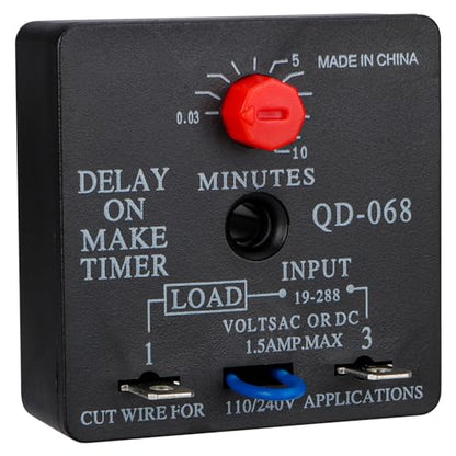 QD-068 Delay on Make Timer, 0.03-10 Min Adjustable HVAC Relay