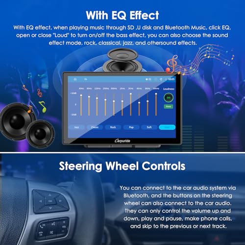 CARPURIDE 9 Inch Carplay Screen for Car, Compatible with Wireless/Wired - size: 9 inch